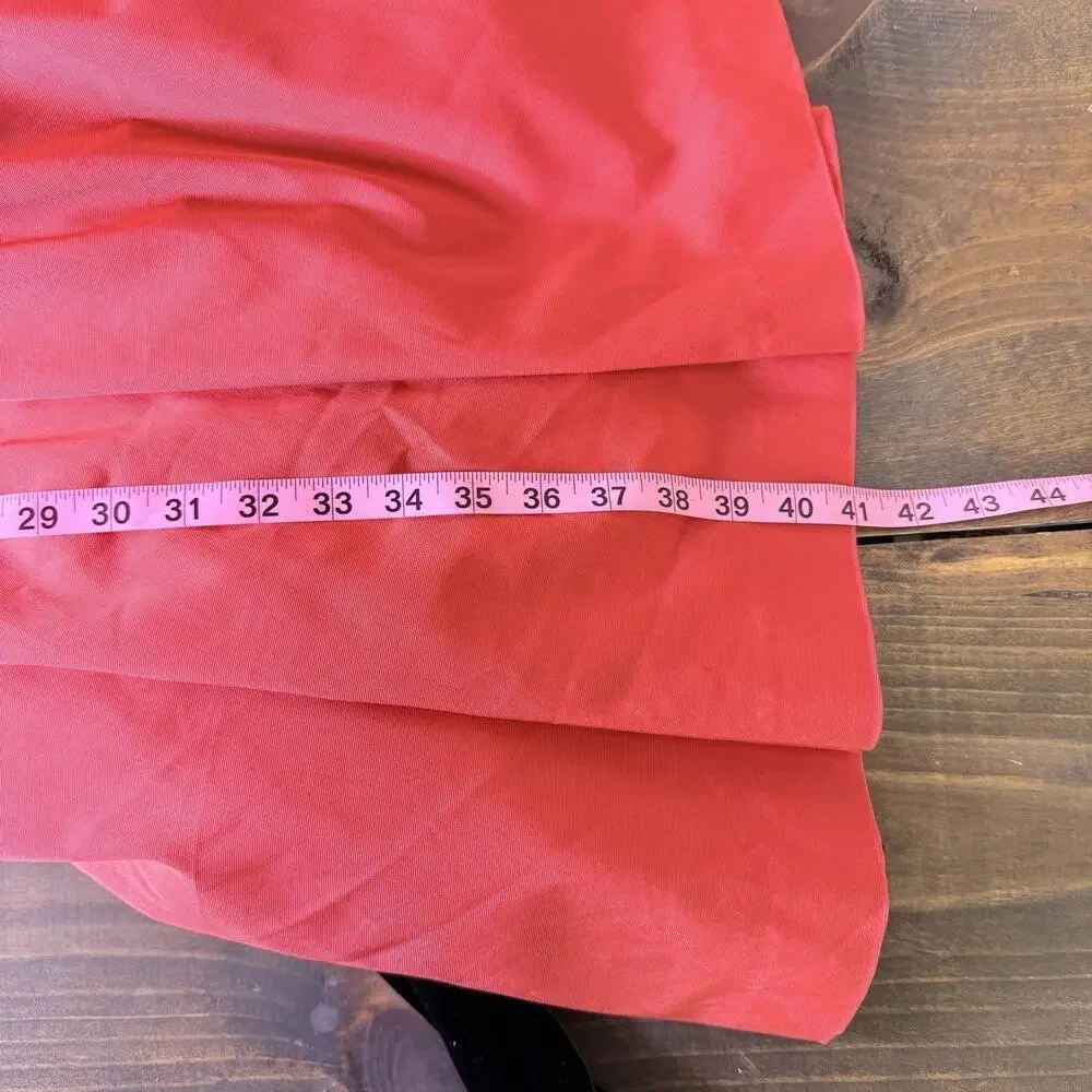 J. Crew Red Spaghetti Strap Pleated Cocktail Taffeta Dress Size 6 Fit & Flare